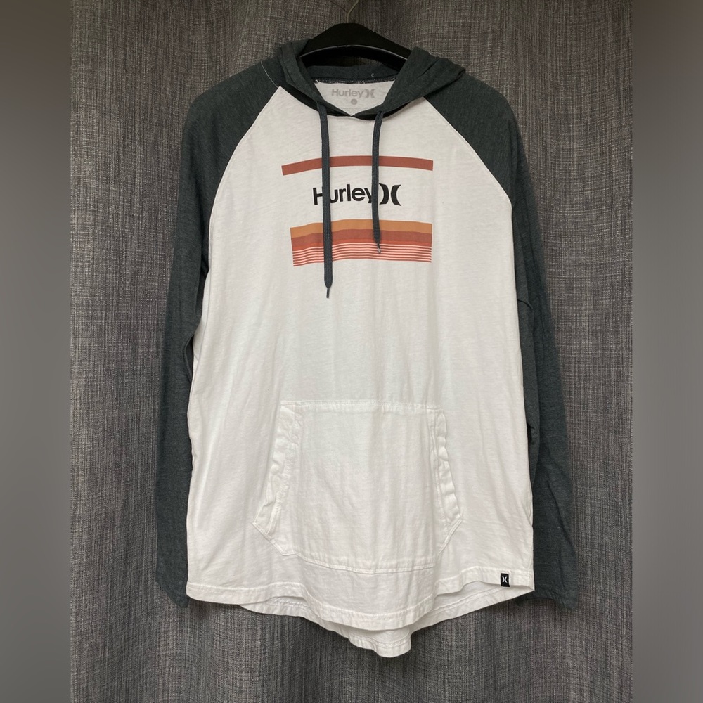 Hurley ‘Soft Long Sleeve Hooded T-Shirt with Large Front Pocket’ Large (L)